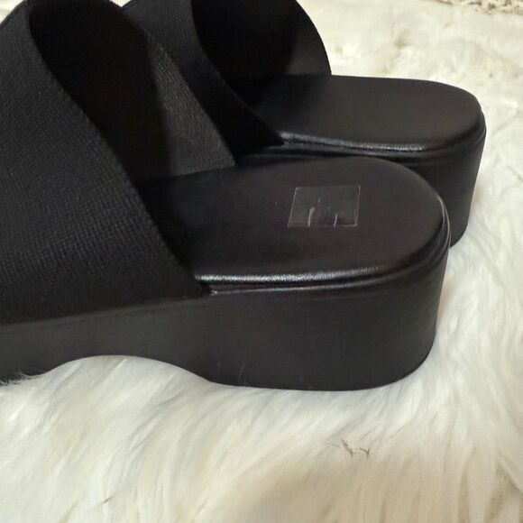 Black Platform Chunky Sandals Wedge 8 Y2K - Picture 4 of 8